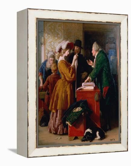 Choosing the Wedding Gown from Goldsmith's "Vicar of Wakefield," Chapter 1-William Mulready-Framed Premier Image Canvas