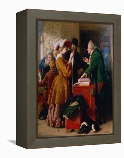 Choosing the Wedding Gown from Goldsmith's "Vicar of Wakefield," Chapter 1-William Mulready-Framed Premier Image Canvas