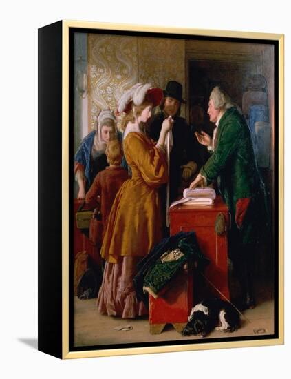 Choosing the Wedding Gown from Goldsmith's "Vicar of Wakefield," Chapter 1-William Mulready-Framed Premier Image Canvas