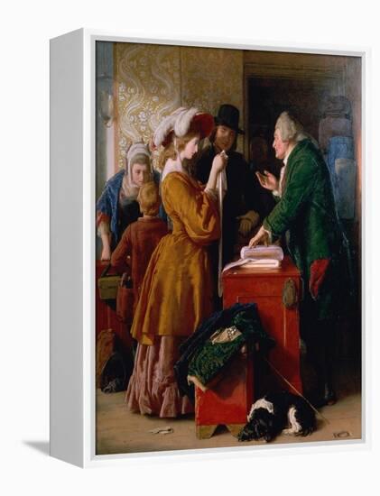 Choosing the Wedding Gown from Goldsmith's "Vicar of Wakefield," Chapter 1-William Mulready-Framed Premier Image Canvas