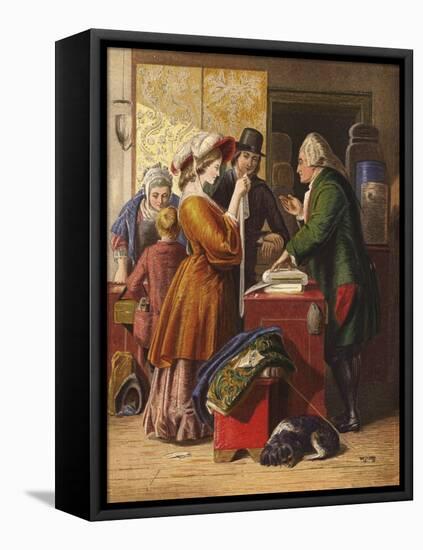 Choosing the Wedding Gown-William Mulready-Framed Premier Image Canvas