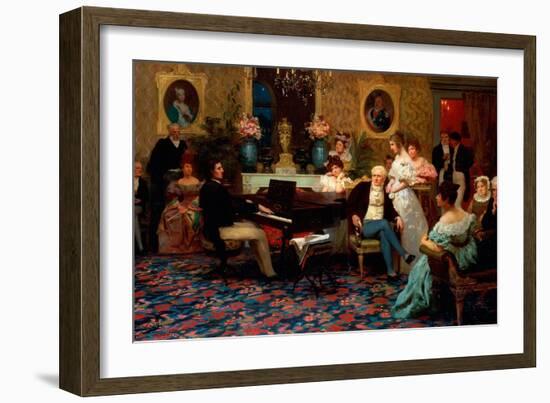 Chopin Playing the Piano in Prince Radziwill's Salon, 1887-Henryk Siemiradzki-Framed Giclee Print