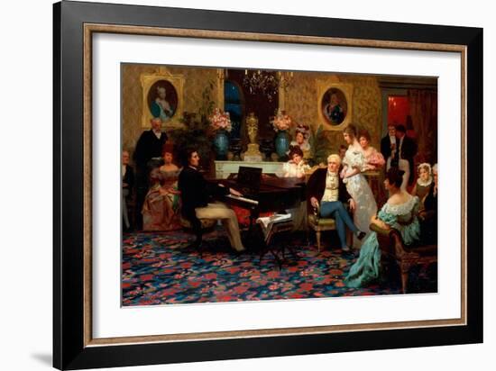 Chopin Playing the Piano in Prince Radziwill's Salon, 1887-Henryk Siemiradzki-Framed Giclee Print