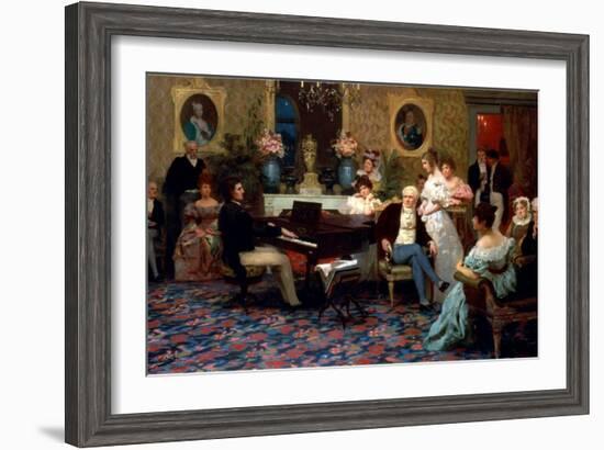 Chopin Playing the Piano in Prince Radziwill's Salon, 1887-Henryk Siemiradzki-Framed Giclee Print