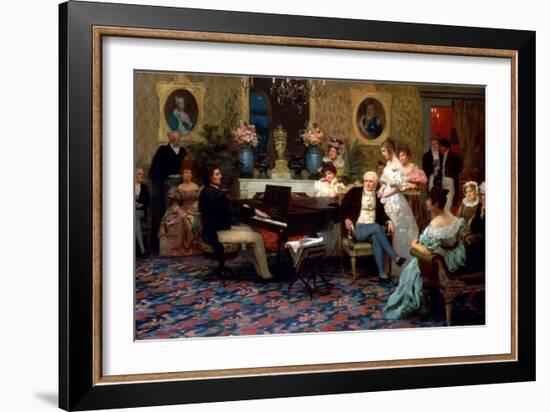 Chopin Playing the Piano in Prince Radziwill's Salon, 1887-Henryk Siemiradzki-Framed Giclee Print