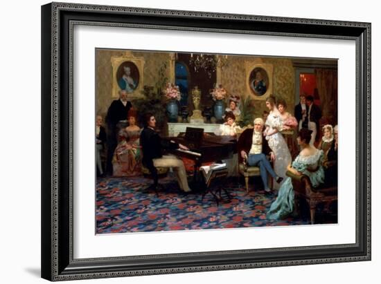 Chopin Playing the Piano in Prince Radziwill's Salon, 1887-Henryk Siemiradzki-Framed Giclee Print