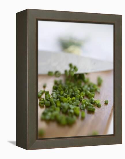 Chopping Chives-null-Framed Premier Image Canvas