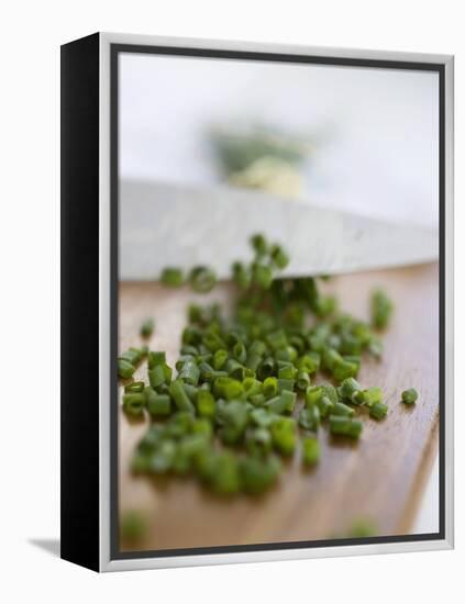 Chopping Chives-null-Framed Premier Image Canvas