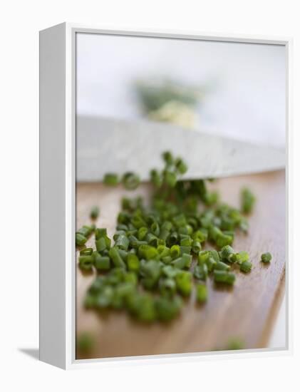 Chopping Chives-null-Framed Premier Image Canvas