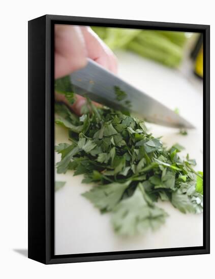 Chopping Parsley-null-Framed Premier Image Canvas