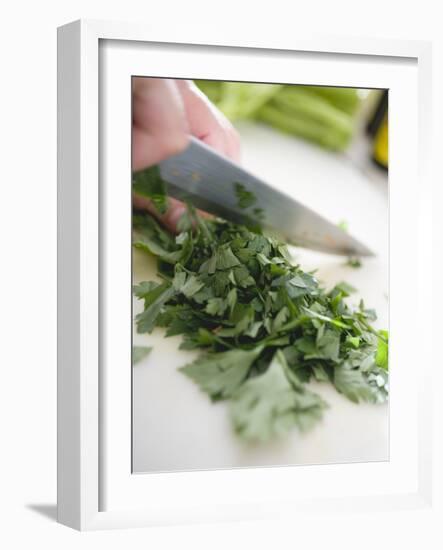Chopping Parsley-null-Framed Photographic Print
