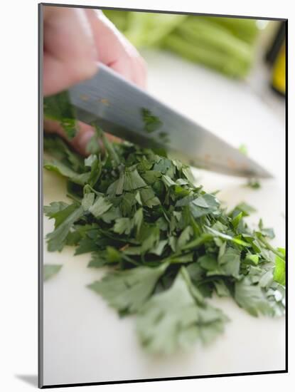 Chopping Parsley-null-Mounted Photographic Print