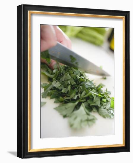 Chopping Parsley-null-Framed Photographic Print