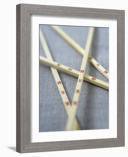 Chopsticks with Chinese Characters-Jean Cazals-Framed Photographic Print