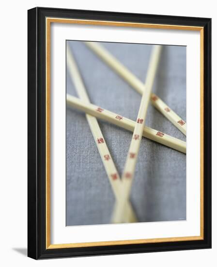 Chopsticks with Chinese Characters-Jean Cazals-Framed Photographic Print