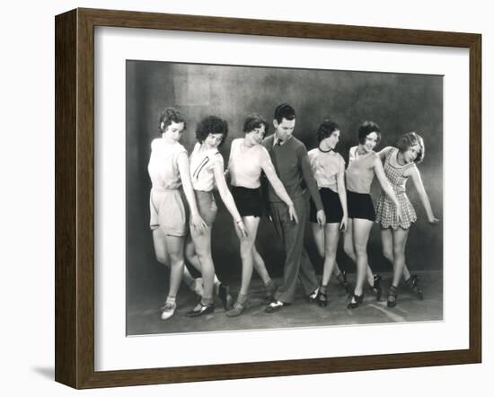 Choreographer Rehearsing with Dancers-null-Framed Photo