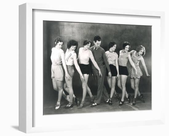 Choreographer Rehearsing with Dancers-null-Framed Photo