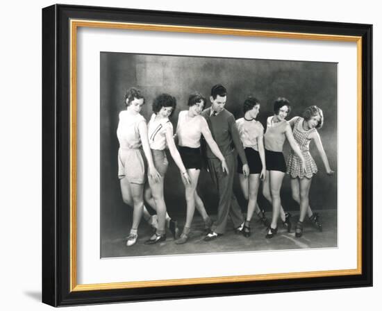 Choreographer Rehearsing with Dancers-null-Framed Photo