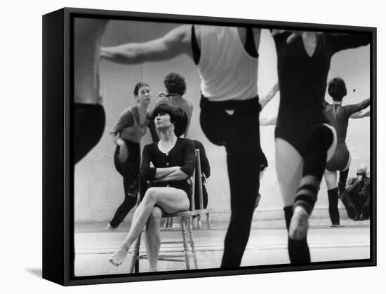 Choreographer Twyla Tharp Observing Rehearsal of American Ballet Theater Dancers-Gjon Mili-Framed Premier Image Canvas