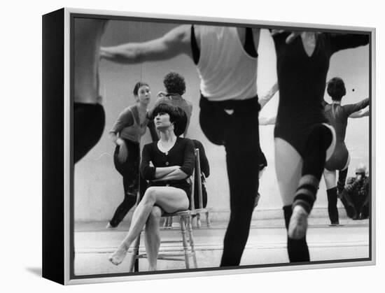 Choreographer Twyla Tharp Observing Rehearsal of American Ballet Theater Dancers-Gjon Mili-Framed Premier Image Canvas