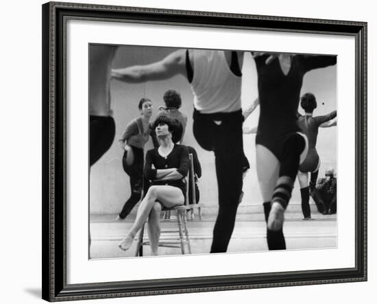 Choreographer Twyla Tharp Observing Rehearsal of American Ballet Theater Dancers-Gjon Mili-Framed Premium Photographic Print