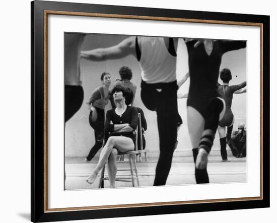 Choreographer Twyla Tharp Observing Rehearsal of American Ballet Theater Dancers-Gjon Mili-Framed Premium Photographic Print