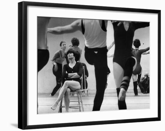 Choreographer Twyla Tharp Observing Rehearsal of American Ballet Theater Dancers-Gjon Mili-Framed Premium Photographic Print