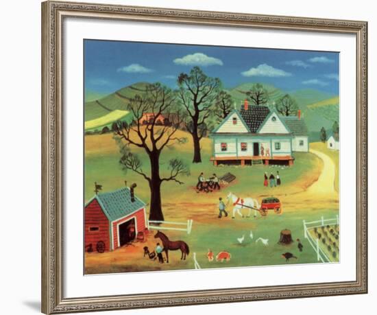 Chores on the Farm-Konstantine Rodko-Framed Art Print