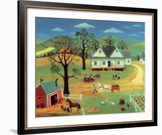 Chores on the Farm-Konstantine Rodko-Framed Art Print