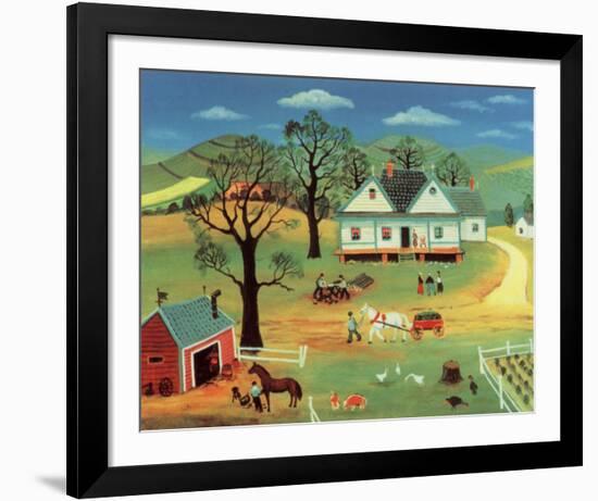 Chores on the Farm-Konstantine Rodko-Framed Art Print