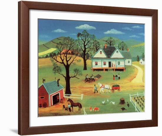 Chores on the Farm-Konstantine Rodko-Framed Art Print