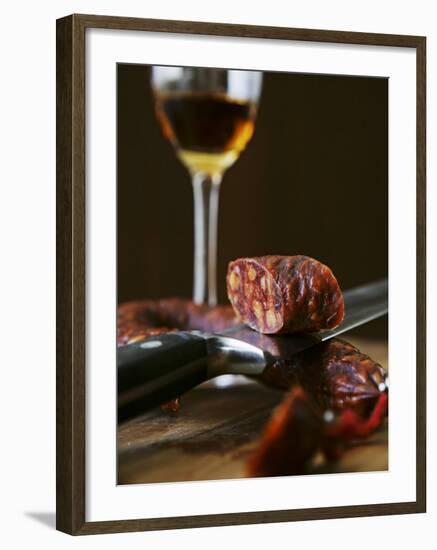 Chorizo and Glass of Sherry-Henrik Freek-Framed Photographic Print
