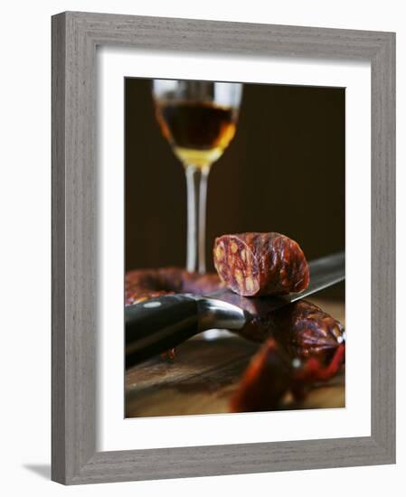 Chorizo and Glass of Sherry-Henrik Freek-Framed Photographic Print