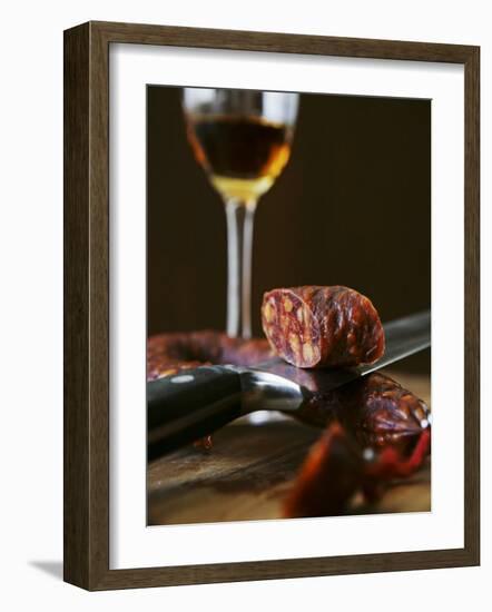 Chorizo and Glass of Sherry-Henrik Freek-Framed Photographic Print