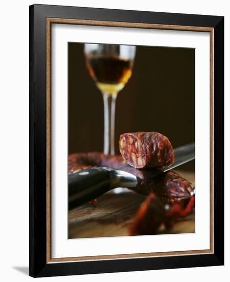 Chorizo and Glass of Sherry-Henrik Freek-Framed Photographic Print