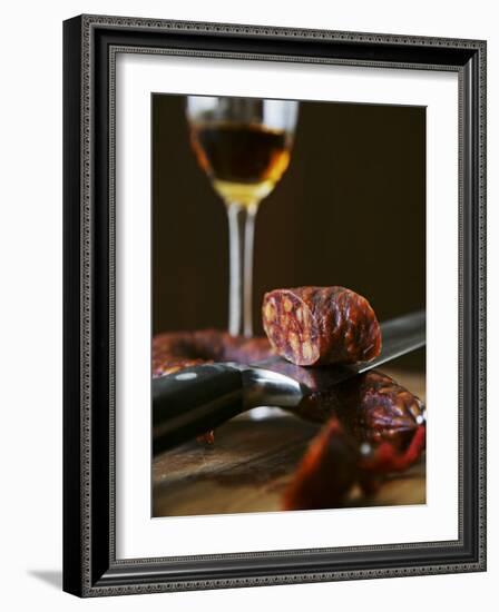 Chorizo and Glass of Sherry-Henrik Freek-Framed Photographic Print