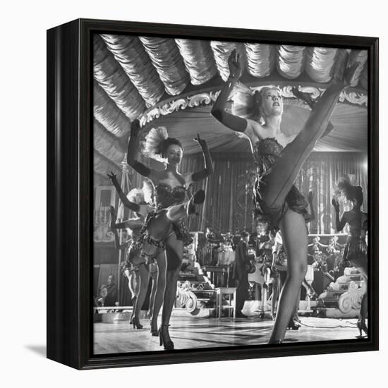 Chorus Girls Dancing During Show at Latin Quarter-George Silk-Framed Premier Image Canvas