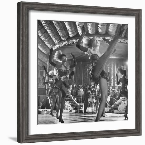 Chorus Girls Dancing During Show at Latin Quarter-George Silk-Framed Photographic Print