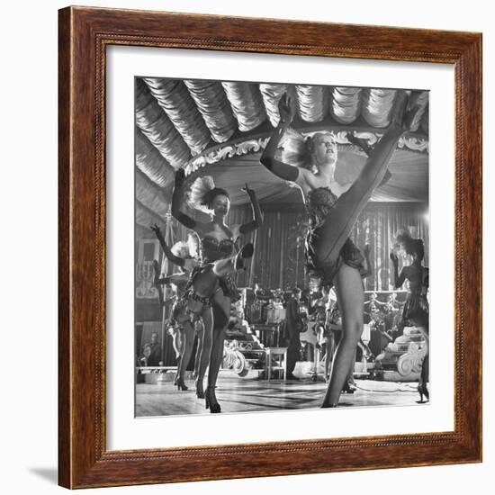 Chorus Girls Dancing During Show at Latin Quarter-George Silk-Framed Photographic Print