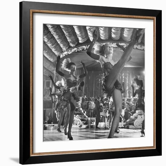 Chorus Girls Dancing During Show at Latin Quarter-George Silk-Framed Photographic Print