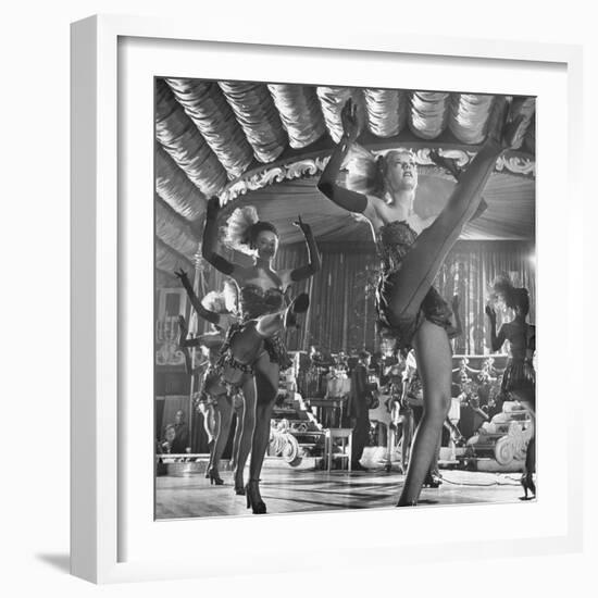 Chorus Girls Dancing During Show at Latin Quarter-George Silk-Framed Photographic Print