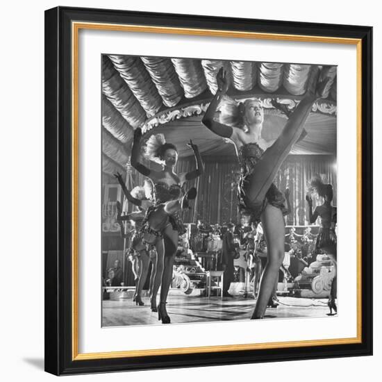 Chorus Girls Dancing During Show at Latin Quarter-George Silk-Framed Photographic Print