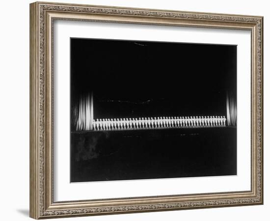 Chorus line of 46 Rockettes on Stage Radio City Music Hall, "A Well Articulated Centipede"-Alfred Eisenstaedt-Framed Photographic Print