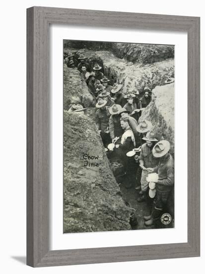 Chow Time in the Trenches, Ww I Photograph-null-Framed Art Print