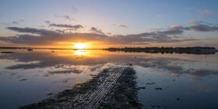 Sunset at Bosham in West Sussex-Chris Button-Photographic Print