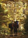 Couple Kissing on the Trail During a Hike, Woodstock, New York, USA-Chris Cole-Photographic Print