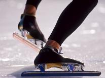 Detail of Speed Skater,S Feet at the Start, Inzell-Chris Cole-Framed Premier Image Canvas