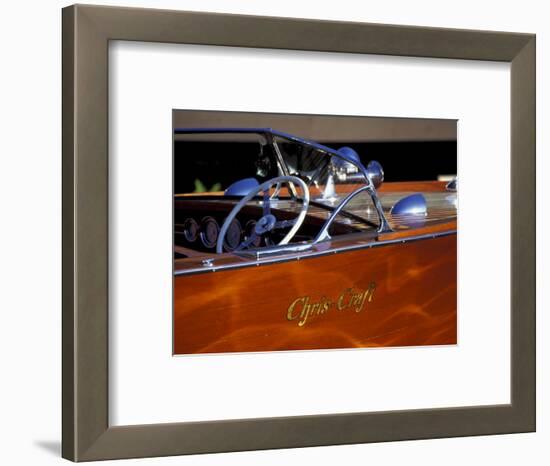 Chris Craft Classic Wooden Powerboat, Seattle Maritime Museum, Lake Union, Washington, USA-William Sutton-Framed Photographic Print