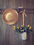 Rustic Country Shed Interior with Freshly Picked Yellow Roses in Basket-Chris_Elwell-Photographic Print