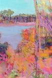 Autumn Colours Around A Pond-Chrissie Havers-Art Print